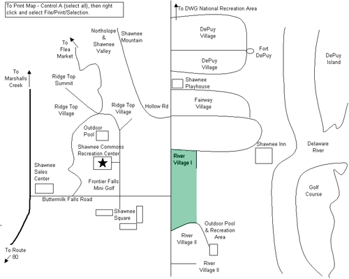 Shawnee Village Resort Map River Village I | Shawnee | Shawnee Village Owners